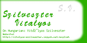 szilveszter vitalyos business card